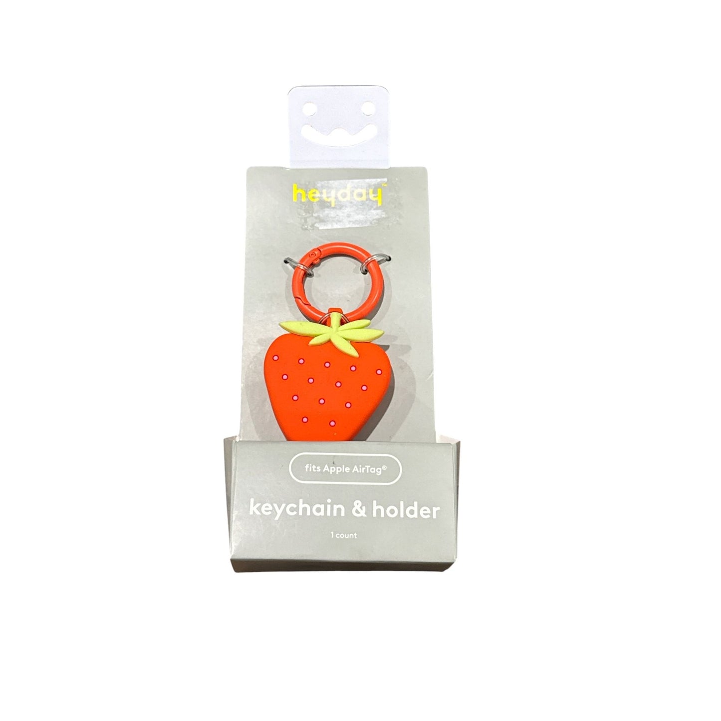 Heyday Wired Earbuds & Strawberry Keychain Holder For Apple AirTag
