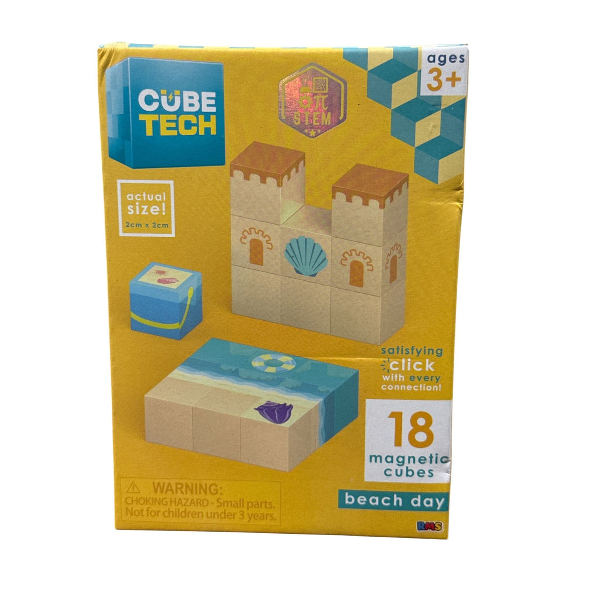 Cube Tech Magnetic Cubes Beach Day Set 18-Piece STEM Toy For Ages 3+