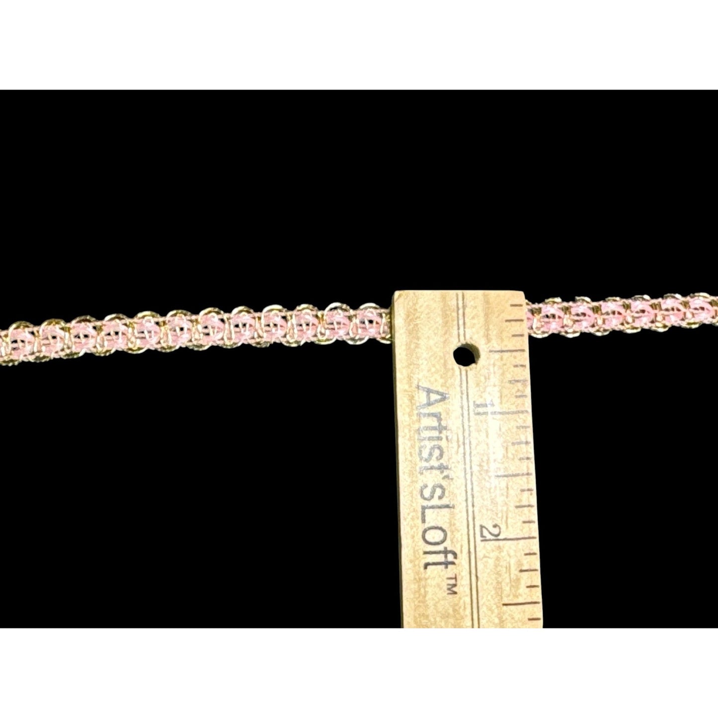 Pink & Gold Braided Trim Ribbon On Spool 1/4-Inch Wide Crafting & Sewing Supplies 30+ YARDS