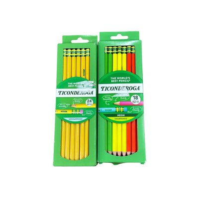 Set of 8 Back To School Essentials Set With Backpack, Ticonderoga Pencils, Highlighters, Erasers, Pencil Pouch & Sharpeners