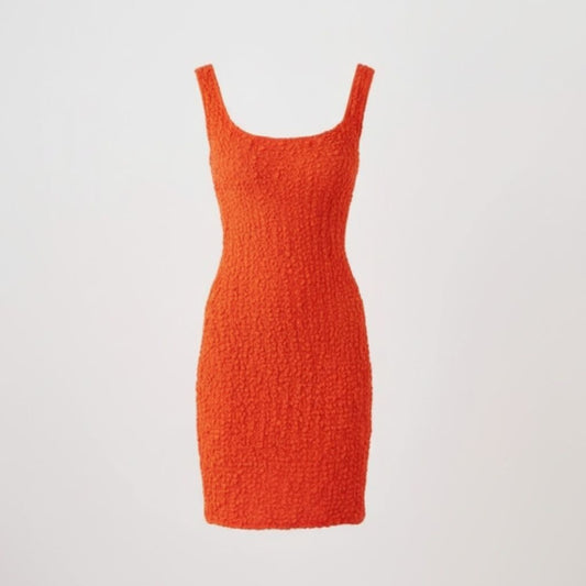 Rails Julie Cherry Textured Sleeveless Mini Dress XL Bright Orange