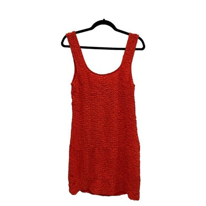 Rails Julie Cherry Textured Sleeveless Mini Dress XL Bright Orange