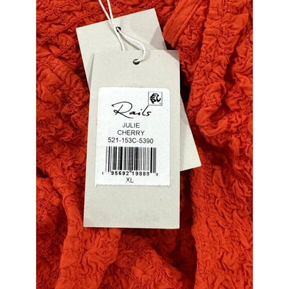 Rails Julie Cherry Textured Sleeveless Mini Dress XL Bright Orange