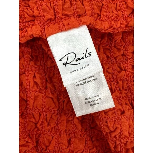 Rails Julie Cherry Textured Sleeveless Mini Dress XL Bright Orange
