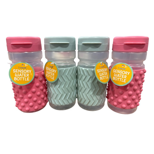 4 Pack - Sensory Water Bottle Textured Pink/Green Fidget Toy 620ml