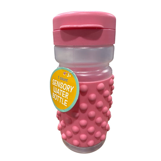 4 Pack - Sensory Water Bottle Textured Pink/Green Fidget Toy 620ml