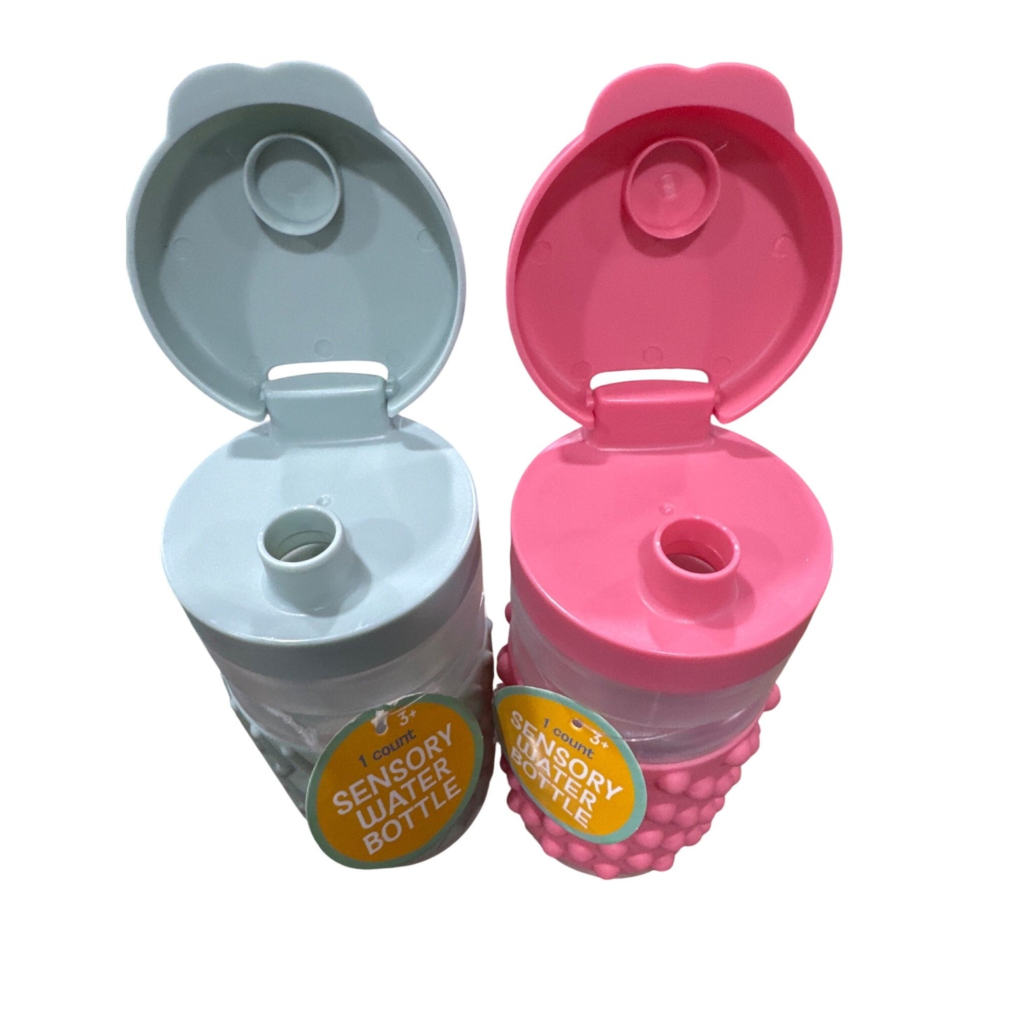 4 Pack - Sensory Water Bottle Textured Pink/Green Fidget Toy 620ml