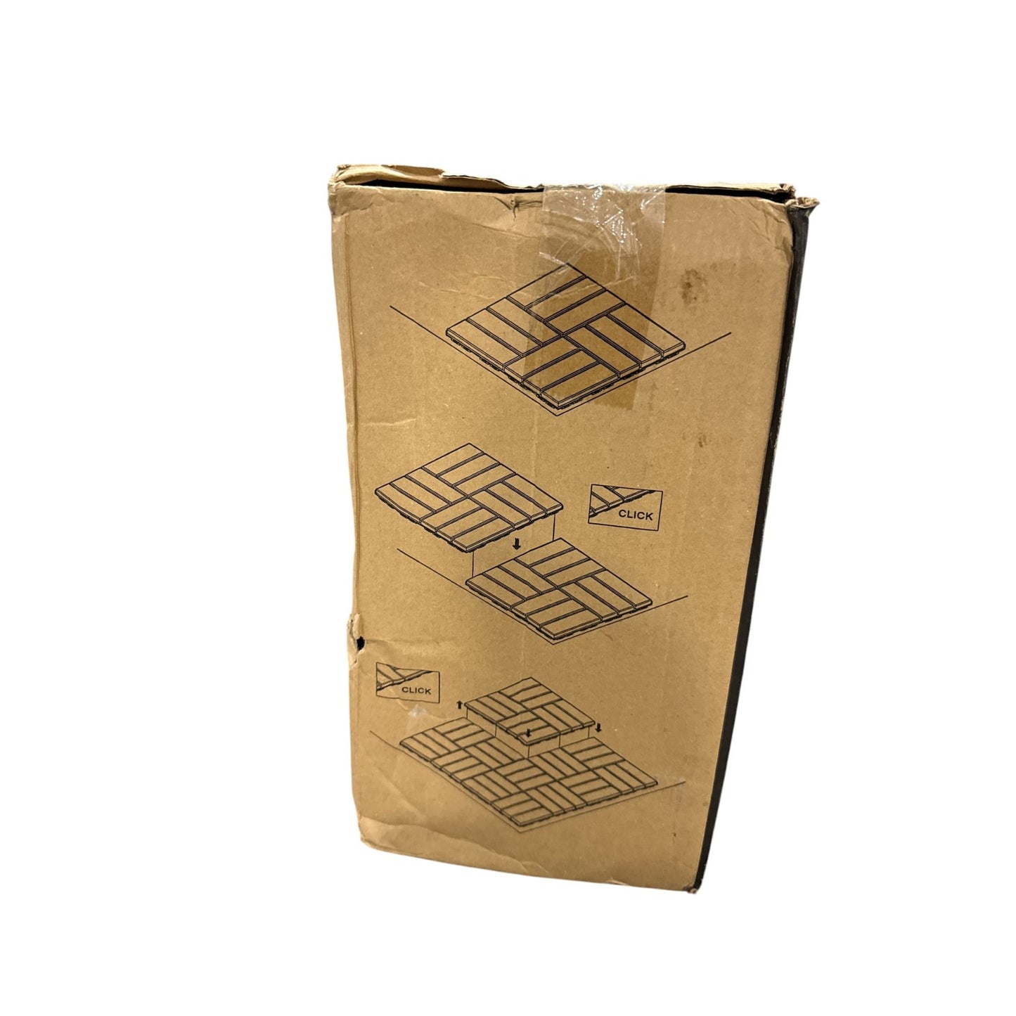 Thyoi Deck Tiles 12"x12" Natural Acacia Wood Waterproof PP Base Grey 10 Pieces Square Joint