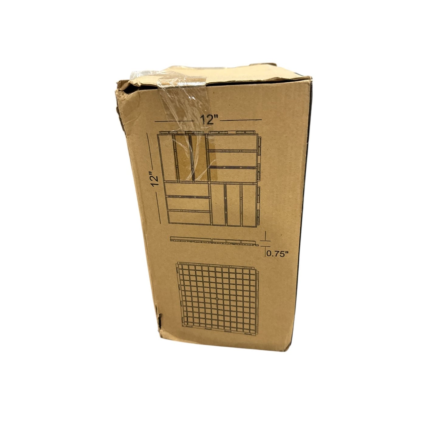 Thyoi Deck Tiles 12"x12" Natural Acacia Wood Waterproof PP Base Grey 10 Pieces Square Joint