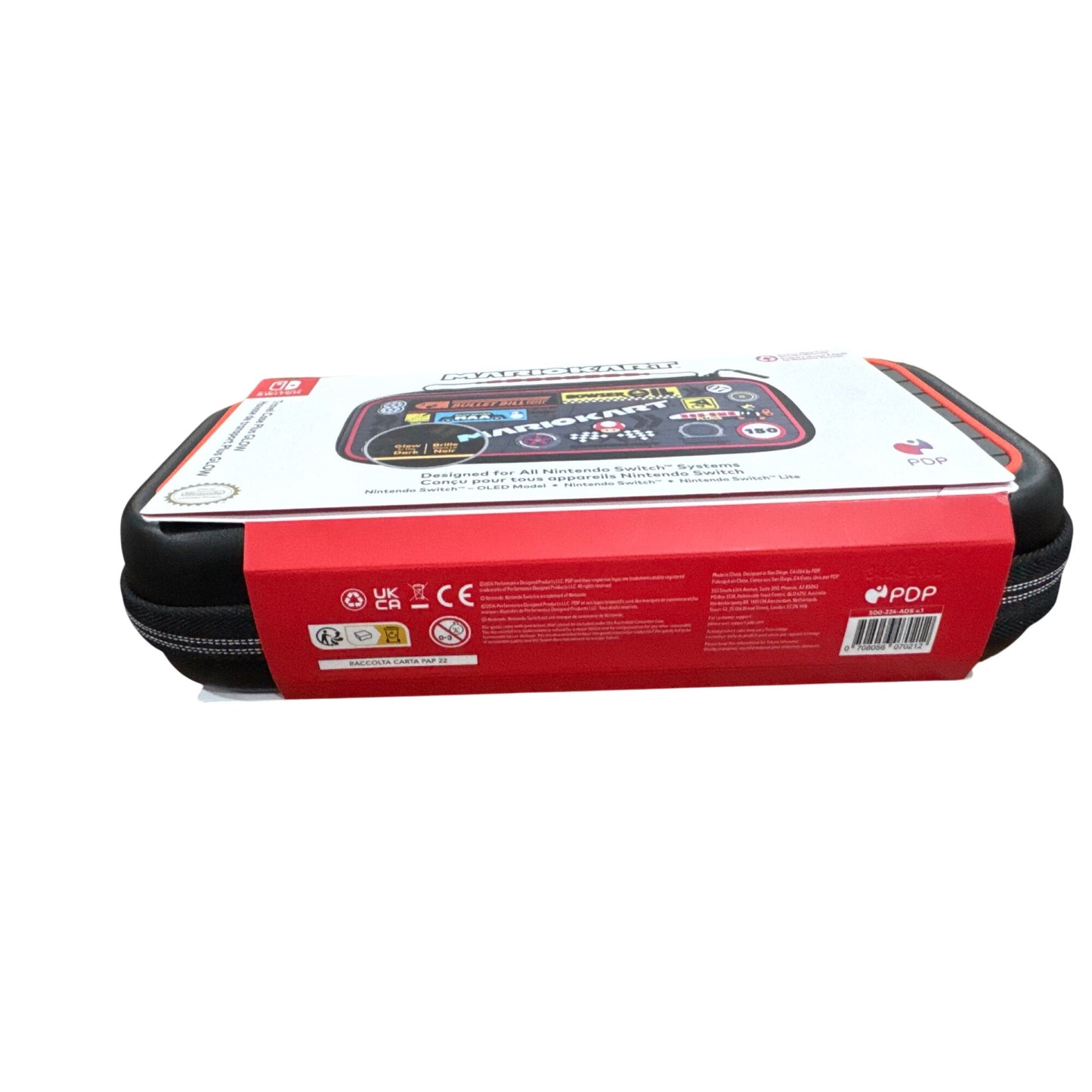 Mario Kart Nintendo Switch Travel Case Plus Glow Protective Hard Shell Glow-In-The-Dark Design Fits OLED & Lite Models