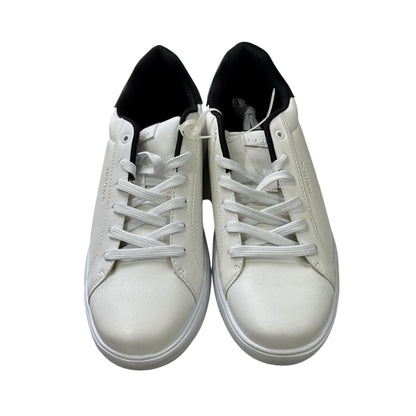Nautica Mens White & Black Low-Top Sneakers With Lace-Up Closure Casual Design Size 13