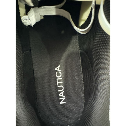 Nautica Mens White & Black Low-Top Sneakers With Lace-Up Closure Casual Design Size 13