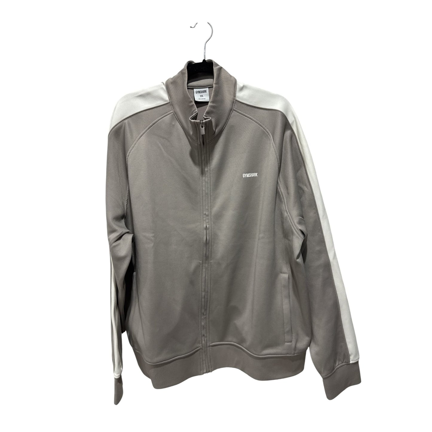 Gymshark Men's Track Jacket XXL Mushroom Grey Full Zip Athletic Top