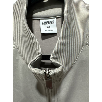 Gymshark Men's Track Jacket XXL Mushroom Grey Full Zip Athletic Top