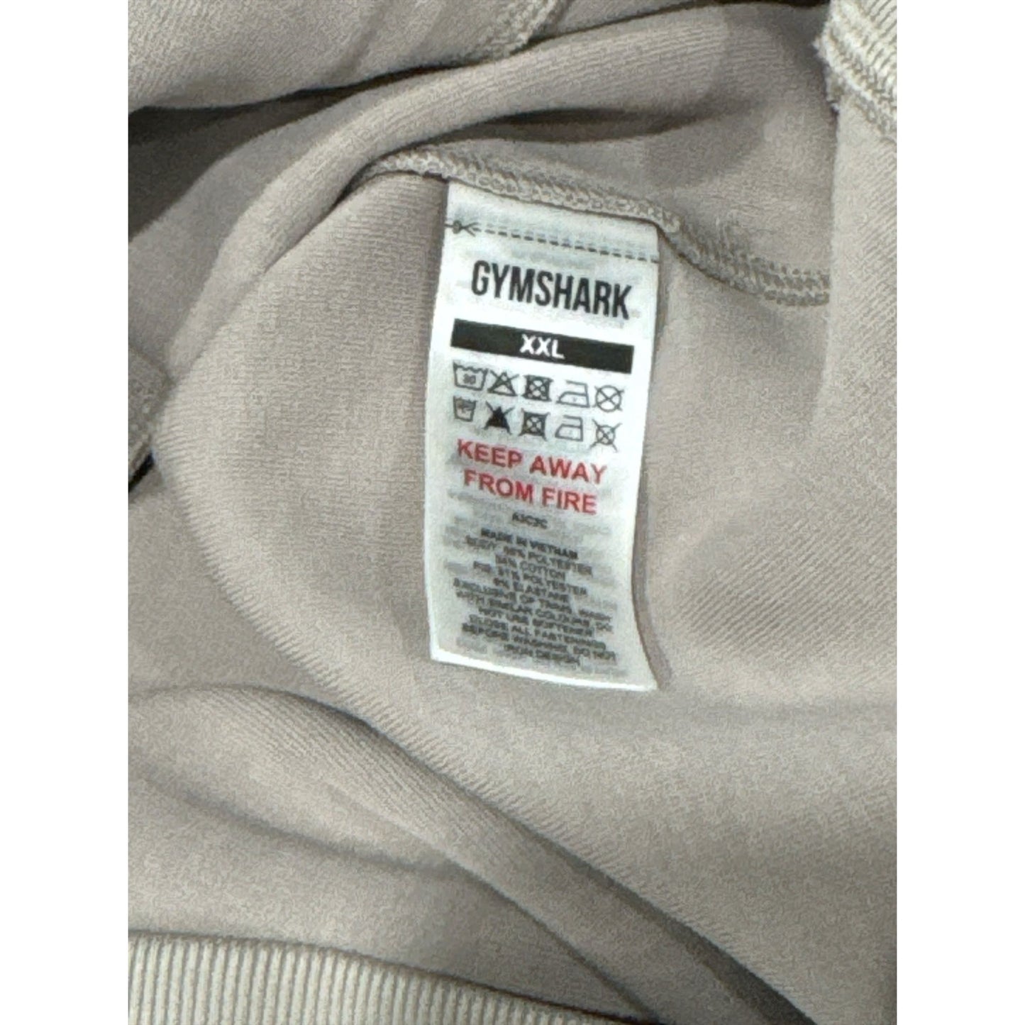 Gymshark Men's Track Jacket XXL Mushroom Grey Full Zip Athletic Top