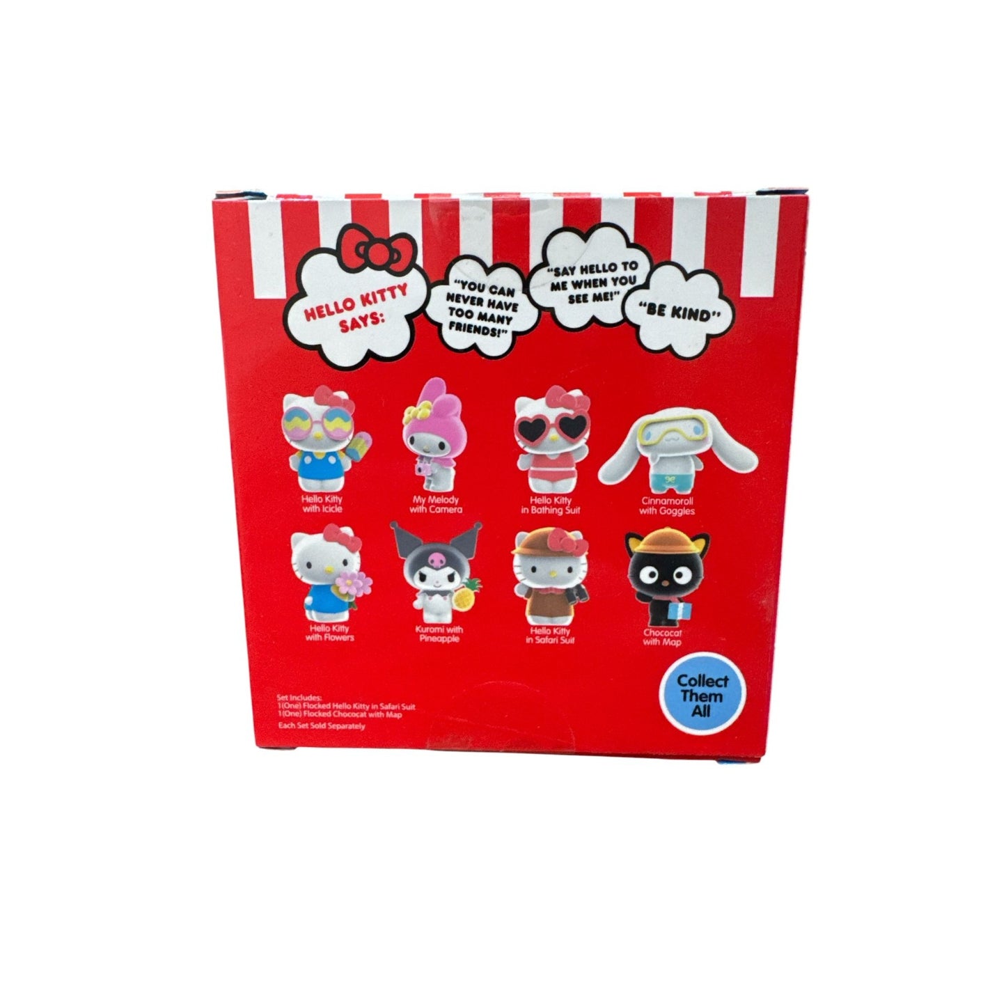 Hello Kitty & Chococat Flocked Figures 2-Piece Set Ages 3+ By Sanrio Safari Suit Design Collectible Toys