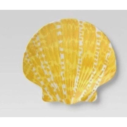 6pk Threshold Appetizer Sea Shell Shaped Plates Various Colors Beach Coastal 8"