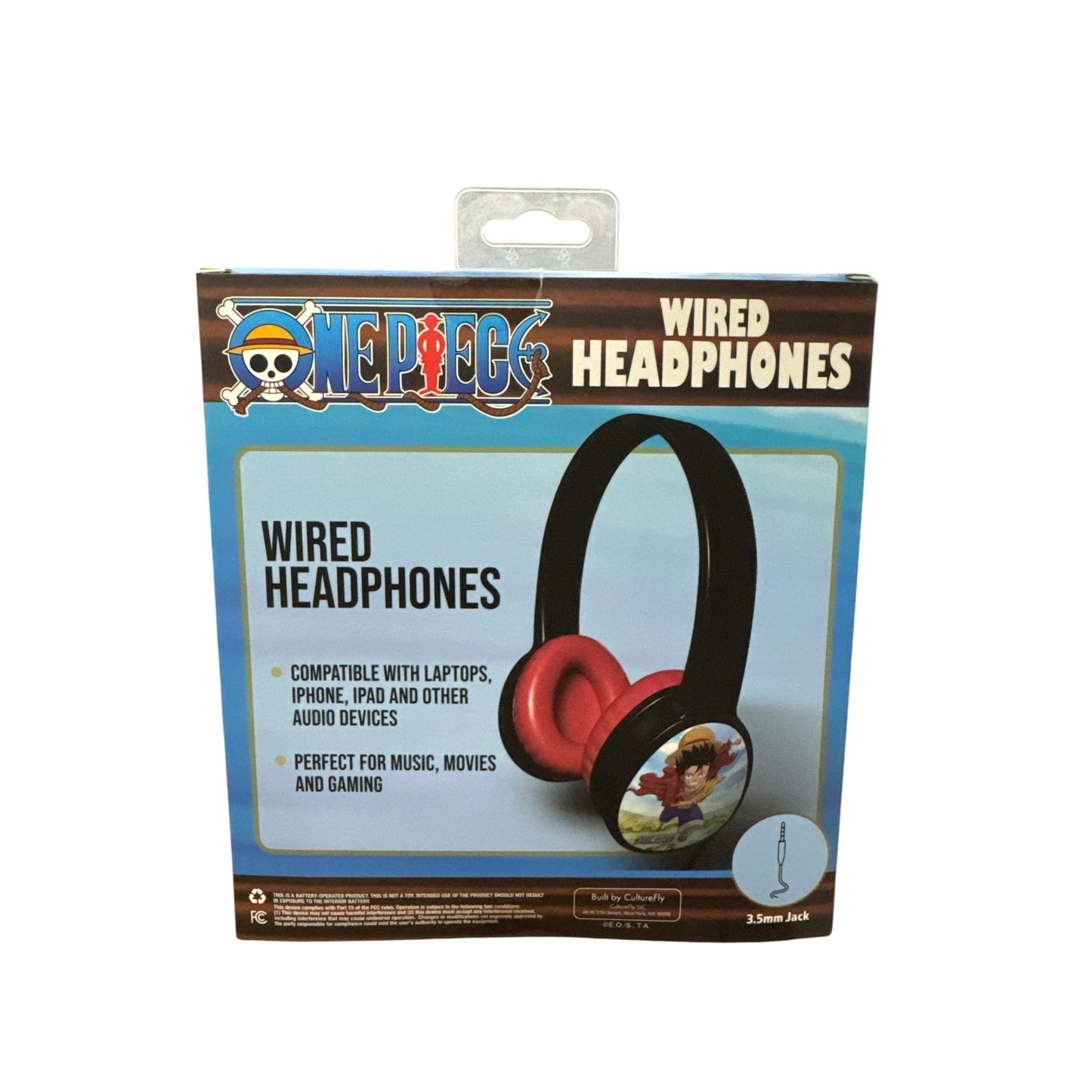 One Piece Wired Headphones With Adjustable Headband & Soft Ear Cushions 3.5mm Jack Age 13+ By Culturefly