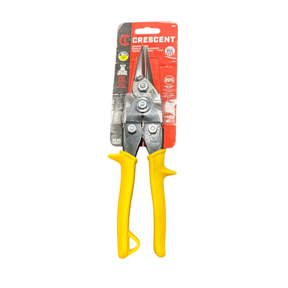 Crescent Aviation Snips With Yellow Ergonomic Handles For Cutting Sheet Metal