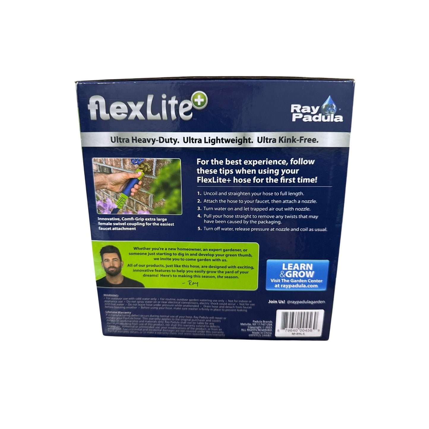 Ray Padula FlexLite+ Pro Duty Lightweight Hose 50 Ft BPA-Free Lead-Free 600 PSI Burst Strength