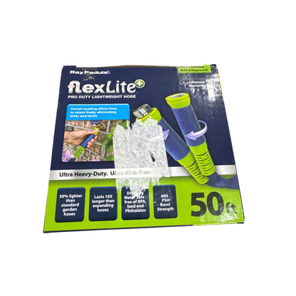 Ray Padula FlexLite+ Pro Duty Lightweight Hose 50 Ft BPA-Free Lead-Free 600 PSI Burst Strength