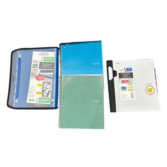 Five Star 1 Subject Graph Notebooks, Advance 5 Subject College Ruled Notebook, & 7-Pocket Zipper Customizable Expanding File
