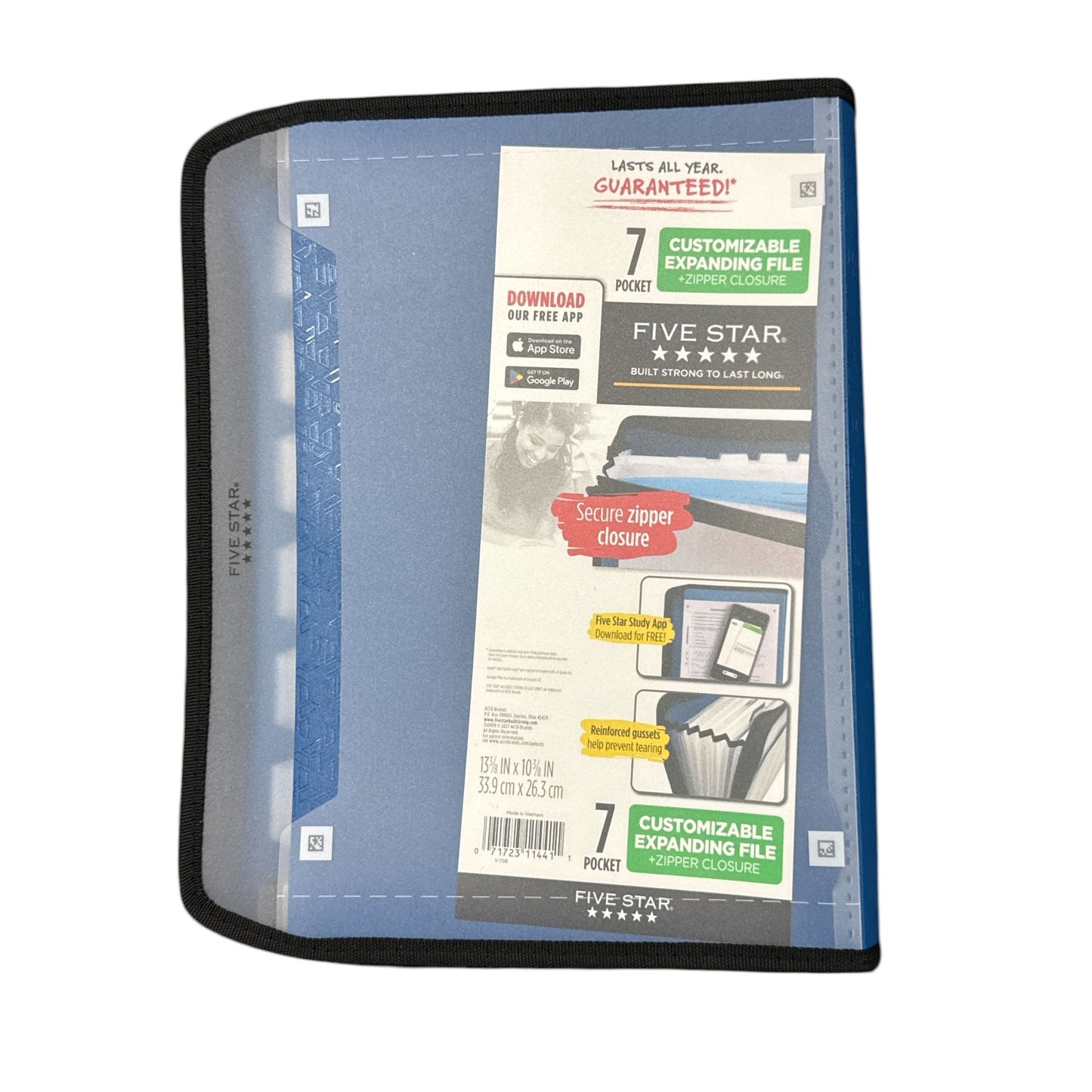 Five Star 1 Subject Graph Notebooks, Advance 5 Subject College Ruled Notebook, & 7-Pocket Zipper Customizable Expanding File