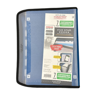 Five Star 1 Subject Graph Notebooks, Advance 5 Subject College Ruled Notebook, & 7-Pocket Zipper Customizable Expanding File