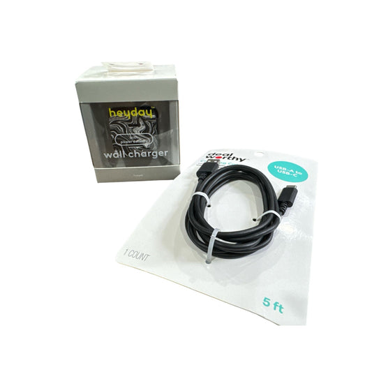 Heyday Wall Charger With Power Delivery & Deal Worthy 5ft USB-A To USB-C Charging Cable Combo