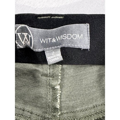 Wit & Wisdom Ab-Solution Olive Green Women's Cuffed Shorts Size 2