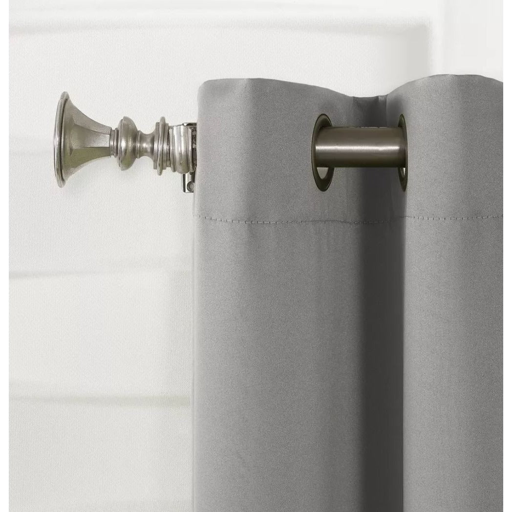Sun Zero Gray Blackout Curtain Panels With Grommets - Set Of 2 40" X 63" Energy Efficient Light Blocking