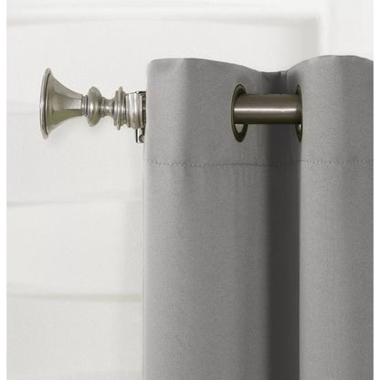 Sun Zero Gray Blackout Curtain Panels With Grommets - Set Of 2 40" X 63" Energy Efficient Light Blocking