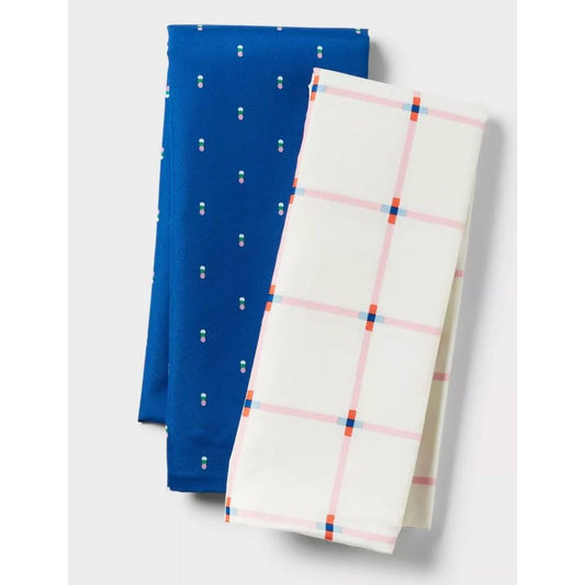 Room Essentials Body Pillow Covers 2-Pack Multicolor Plaid & Blue 20" X 52" Recycled Polyester Machine Washable