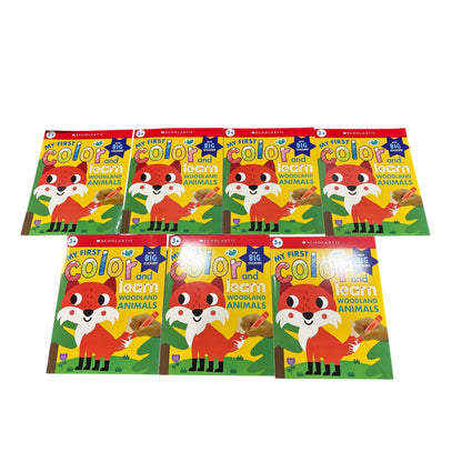 Set of 21 My First Color And Learn Activity Books Woodland Animals, Sports, & Careers Scholastic Ages 3+ With Big Stickers