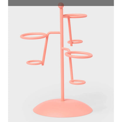 Sun Squad Ice Cream Cone Holder Stand Mint & Coral Metal Set Of 2