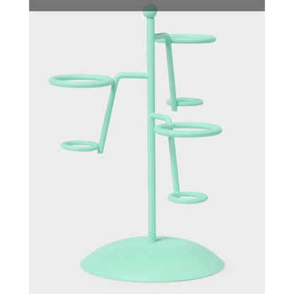 Sun Squad Ice Cream Cone Holder Stand Mint & Coral Metal Set Of 2