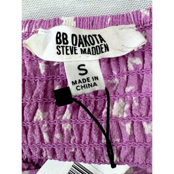 BB Dakota Steve Madden Purple Floral Ruffle Strap Midi Dress Size Small