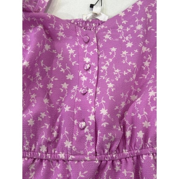 BB Dakota Steve Madden Purple Floral Ruffle Strap Midi Dress Size Small