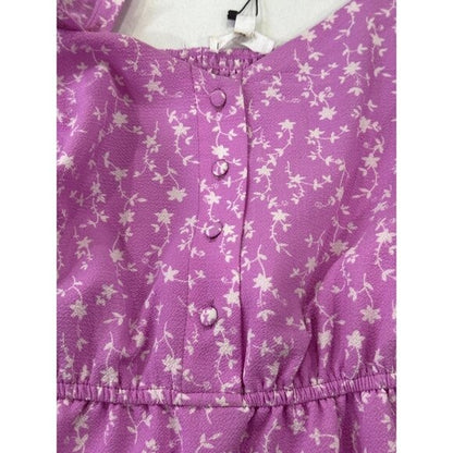 BB Dakota Steve Madden Purple Floral Ruffle Strap Midi Dress Size Small