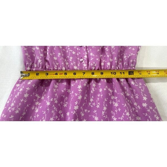 BB Dakota Steve Madden Purple Floral Ruffle Strap Midi Dress Size Small