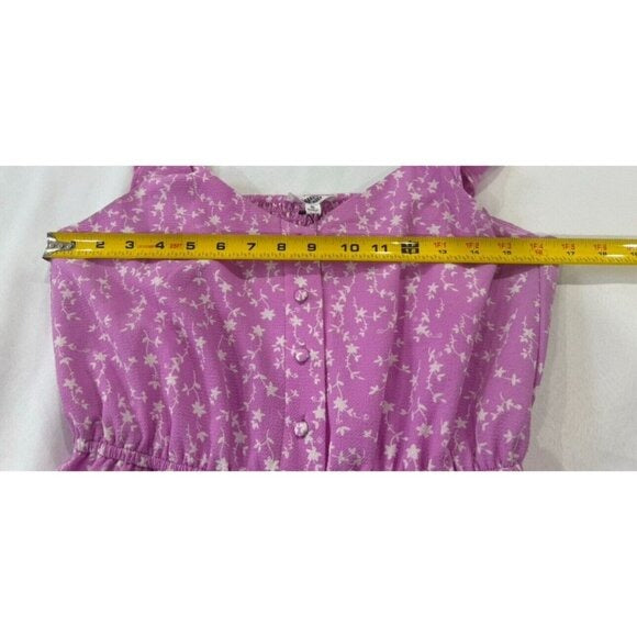 BB Dakota Steve Madden Purple Floral Ruffle Strap Midi Dress Size Small