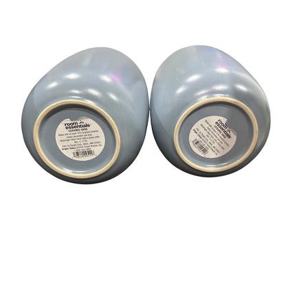 Room Essentials - Blue Ceramic Pill Decorative Modern Minimalist Vases Set of 2