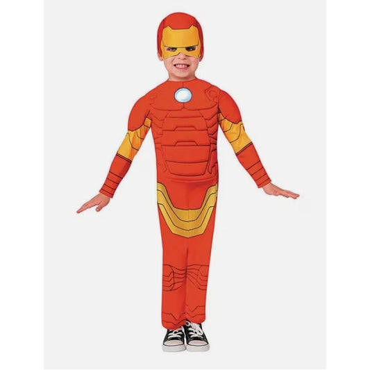 Marvel Super Hero Adventures Iron Man Toddler Costume With Mask & Padded Chest - Red & Yellow - Size 2T-4T