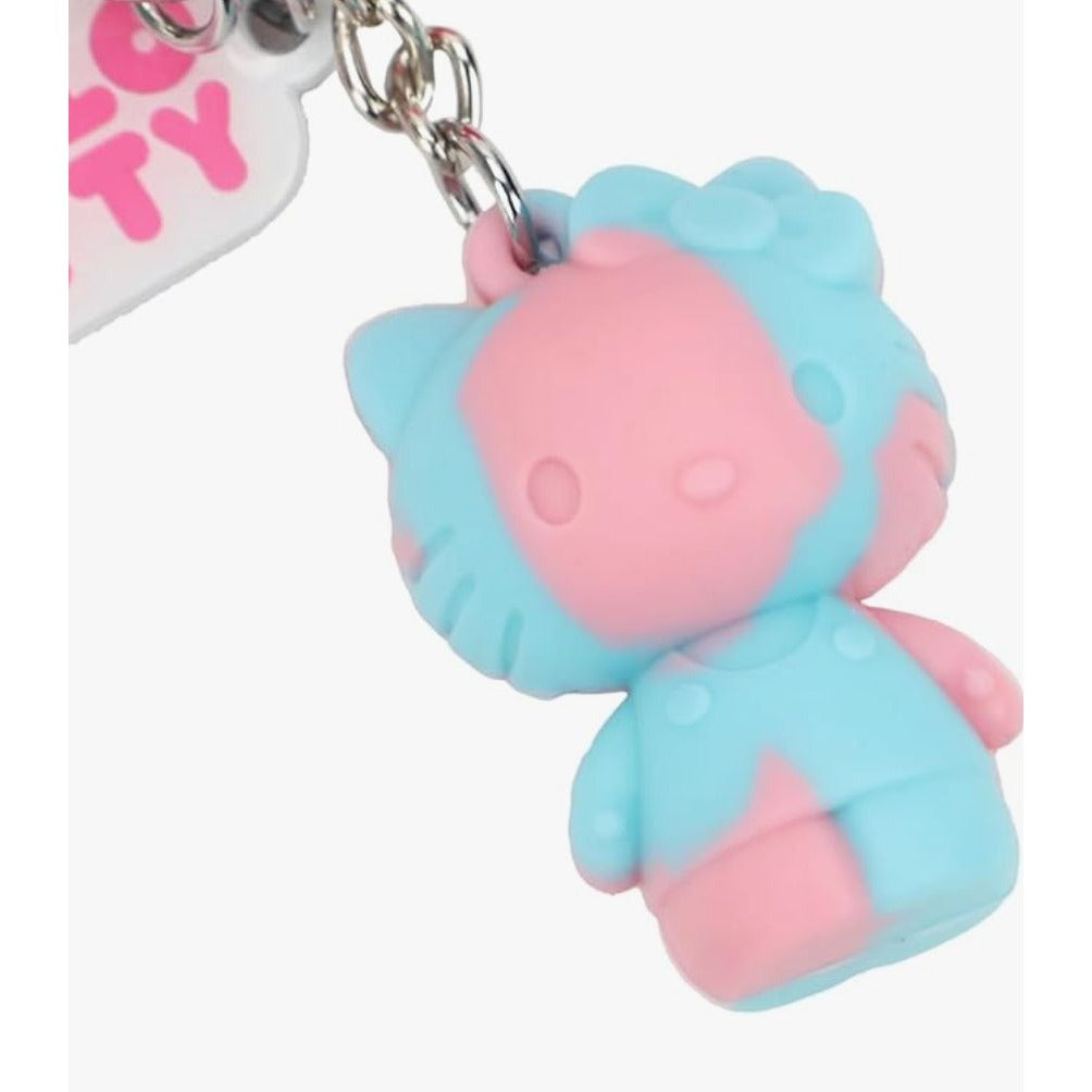 Hello Kitty Pink & Blue Beaded Keychain Bracelet With Tassel & Charm