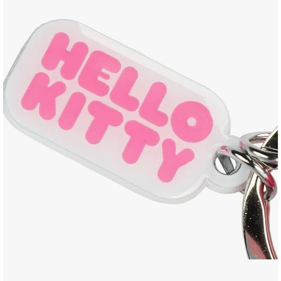 Hello Kitty Pink & Blue Beaded Keychain Bracelet With Tassel & Charm