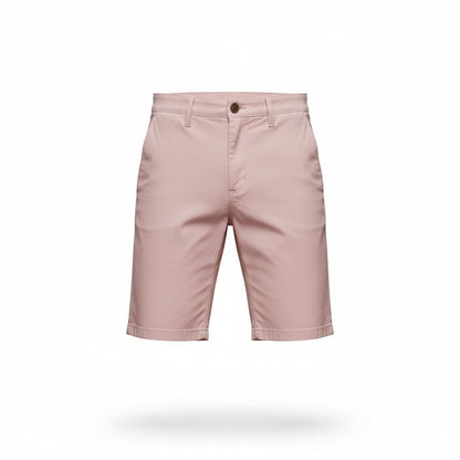 Monfrère Men's Light Pink Chino Shorts With Button Closure & Side Pockets 32