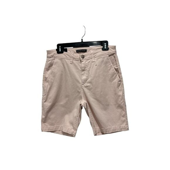 Monfrère Men's Light Pink Chino Shorts With Button Closure & Side Pockets 32