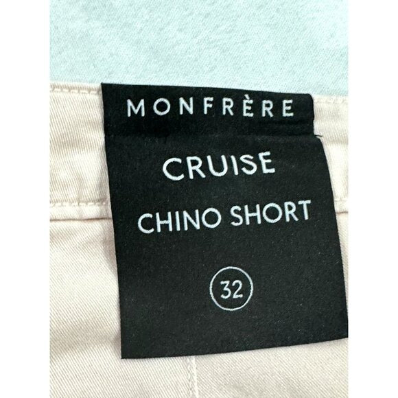 Monfrère Men's Light Pink Chino Shorts With Button Closure & Side Pockets 32