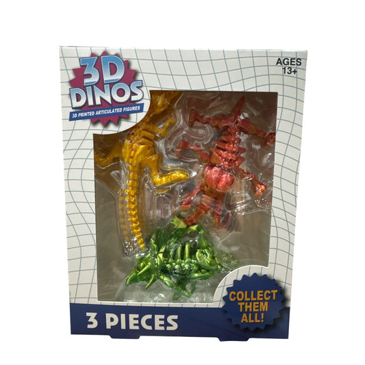 3D Dinos 3D Printed Articulated Dinosaur Figures Set Of 3 - Ages 13+ Collectible Toys