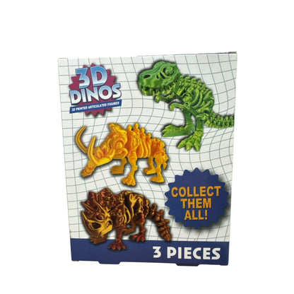 3D Dinos 3D Printed Articulated Dinosaur Figures Set Of 3 - Ages 13+ Collectible Toys